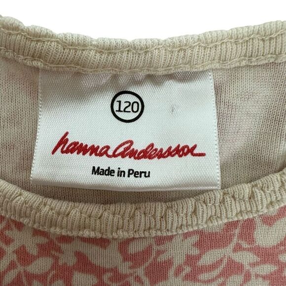 Hanna Andersson Pima Cotton Floral T-Shirt size 6-7 Pink Cream - Picture 3 of 6